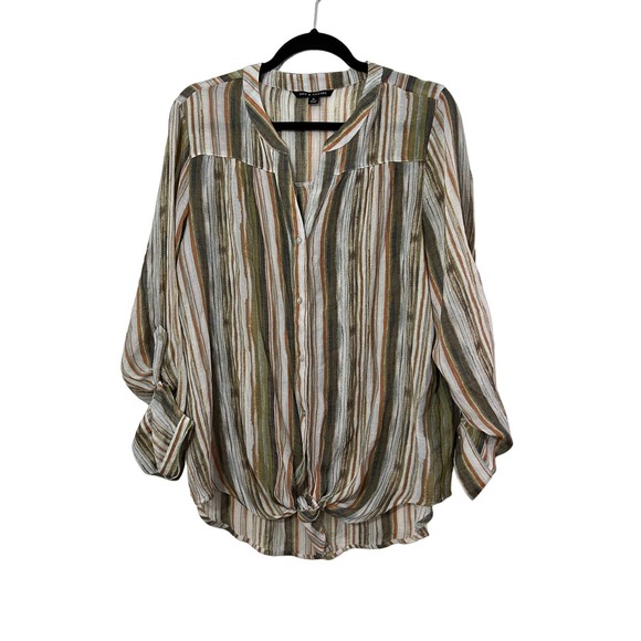 ZAC & RACHEL WOMEN'S ROLL TAB LONG SLEEVE BLOUSE SIZE XL - Picture 1 of 5